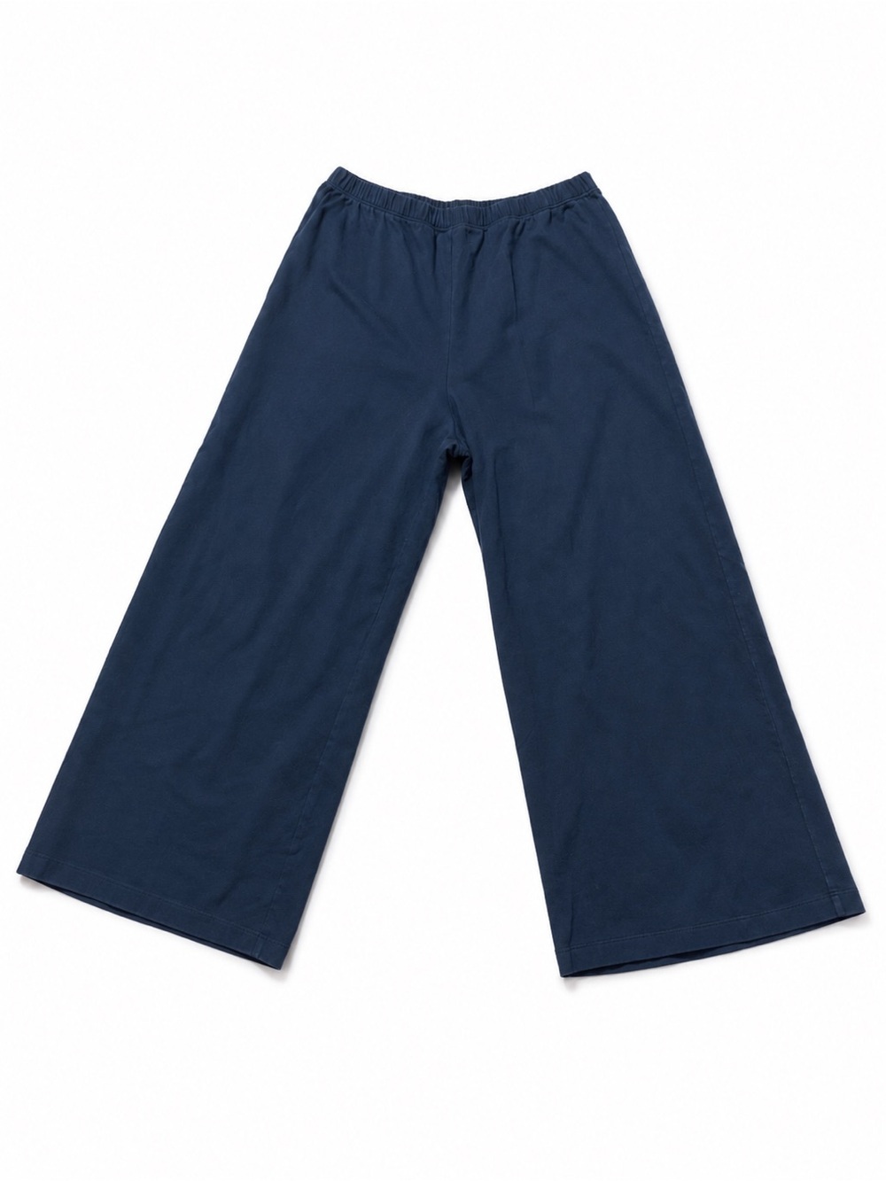 Reformation Navy Wide Leg Cropped Pull On Pants Size M